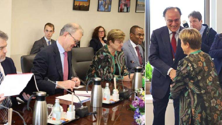  ایم ڈی آئی ایم ایف ، وزیر خزانہ ملاقات، اصلاحات کو سراہا