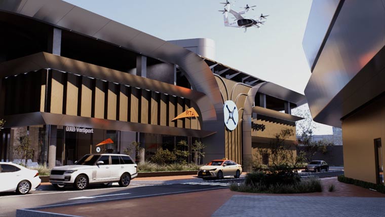 دبئی میں پہلی فلائنگ ٹیکسی  سروس کیلئے سٹیشن کی تعمیر مکمل 