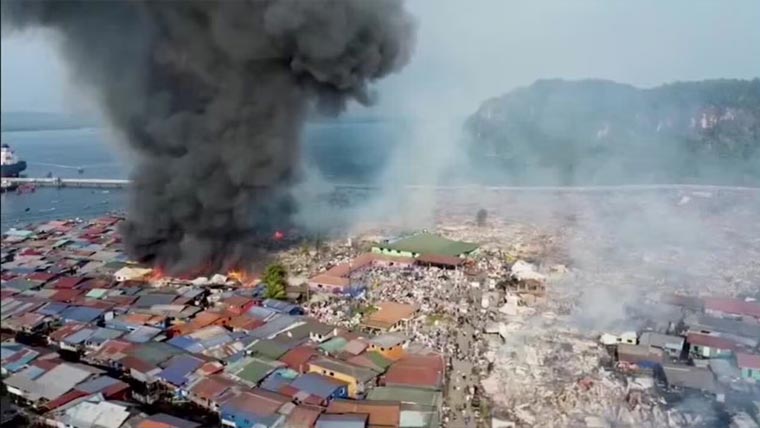 ملائشیا : آتشزدگی ، 1000گھر جل گئے 