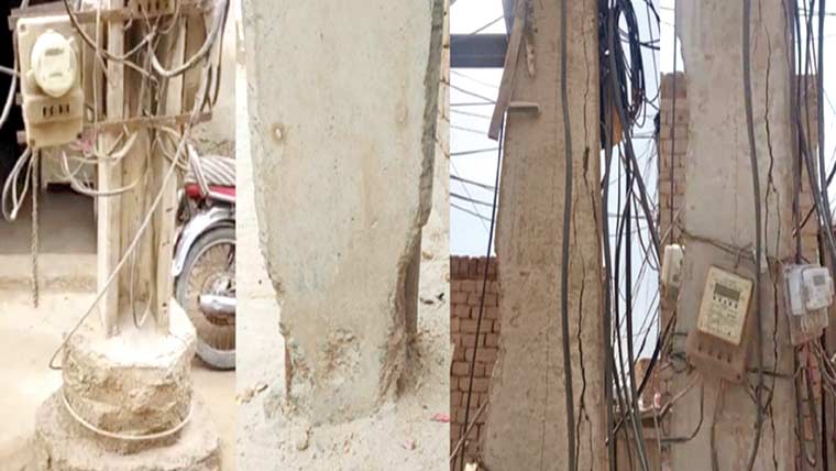  کھمبوں کی تنصیب اور  تبدیلی تعطل کا شکار 