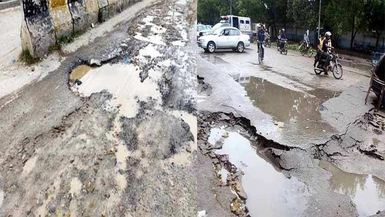 حضوری باغ روڈ ٹوٹ پھوٹ کا شکار، سیوریج نظام تباہ 