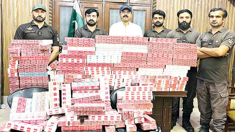 غیر قانونی سگریٹ کیخلاف کارروائی، لاکھوں کی کھیپ برآمد