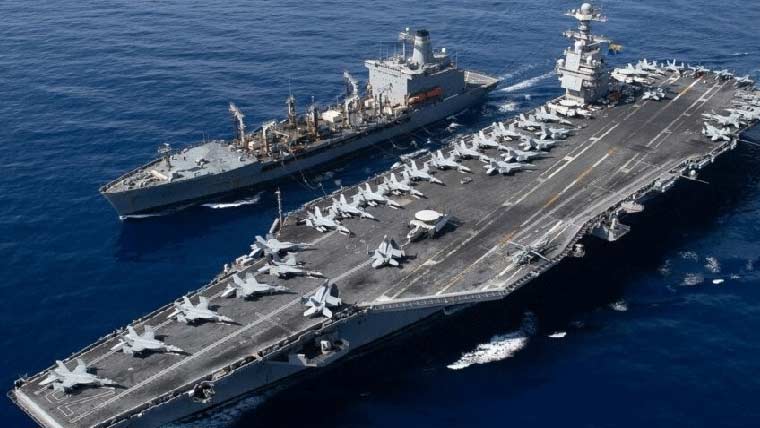 امریکی بحری بیڑہ یو ایس ایس جارج ایچ ڈبلیوبش مشرق وسطٰی پہنچ گیا