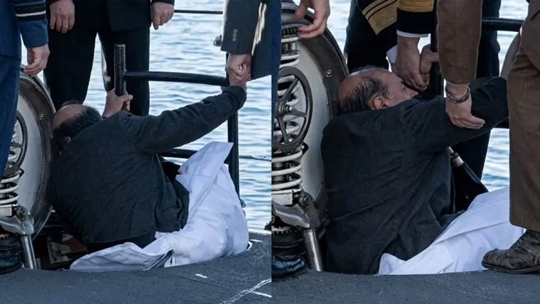 بھارتی وزیر دفاع جرمنی میں معائنہ کرتے  آبدوز میں پھنس گئے ، ویڈیو وائرل