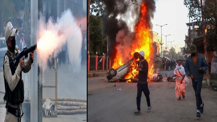 بھارت :منی پور فسادات کیخلاف وزیر اعلیٰ ہاؤس کی طرف مارچ