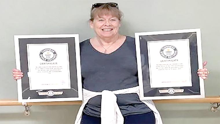 یونی سائیکل چلانے والی معمر ترین خاتون کا گنیز ریکارڈ