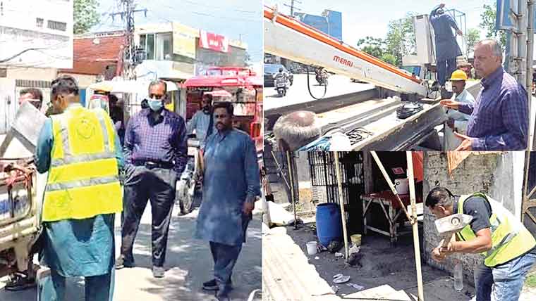 ایمن آباد روڈ اور دوبرجی ملہیاں ڈسکہ روڈ پر تجاوزات کا صفایا 
