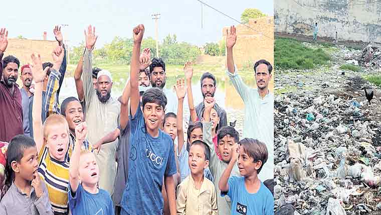  قاضی ٹاؤن کے رہائشوں کا ستھرا پنجاب کیخلاف احتجاجی مظاہرہ 
