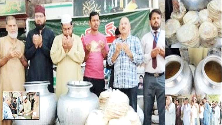 شہدائے پولیس کو خراج عقیدت ،اہلسنت خدمت فاؤنڈیشن کا لنگر کیمپ