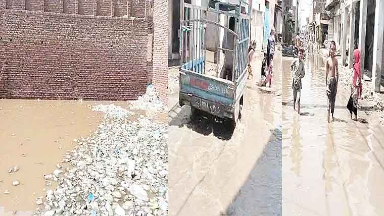واسا کی غفلت سے جھنگ روڈ کے نشیبی علاقے ڈوب گئے 