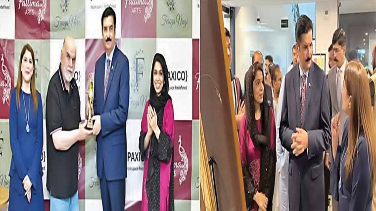  آرٹ اینڈ ہینڈ پینٹڈ آرٹ ورک  نمائش، گورنر کے پی نے افتتاح کیا 