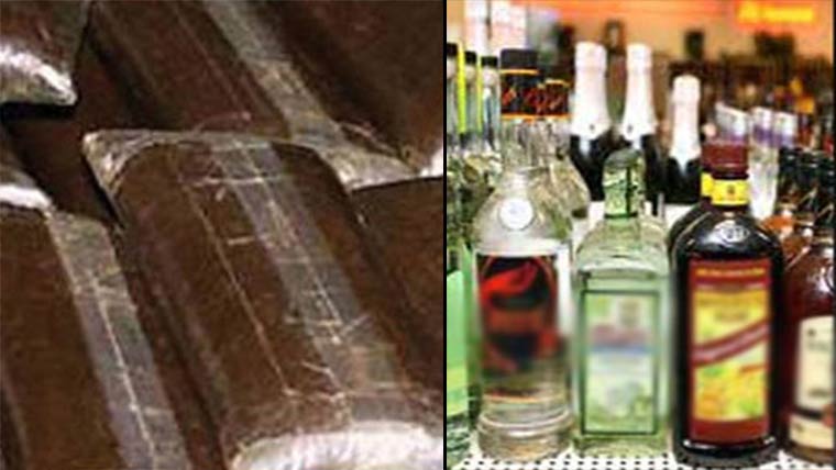 دومنشیات فروش گرفتار،اڑھائی  کلوچرس،3لٹر شراب برآمد