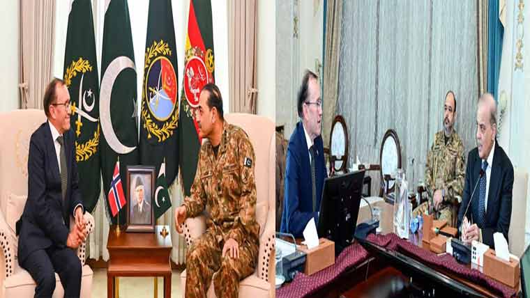 شہباز شریف، فیلڈ مارشل سے وزیر خارجہ ناروے کی ملاقاتیں