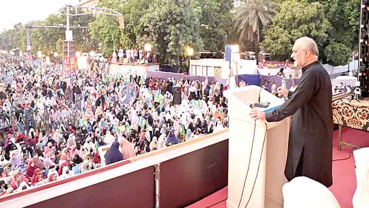 مہنگائی میں کمی، پٹرولیم لیوی کے خاتمے تک دھرنا جاری رہیگا : حافظ نعیم 