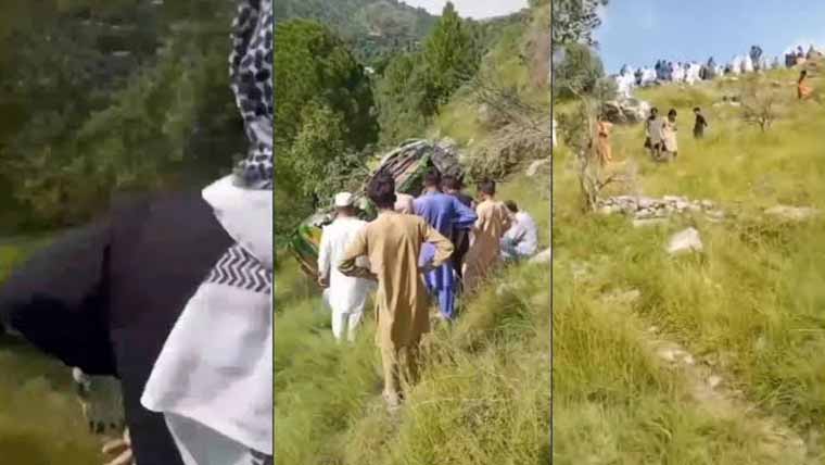 مری:مسافربس کھائی میں جاگری،3افرادجاں بحق،17زخمی