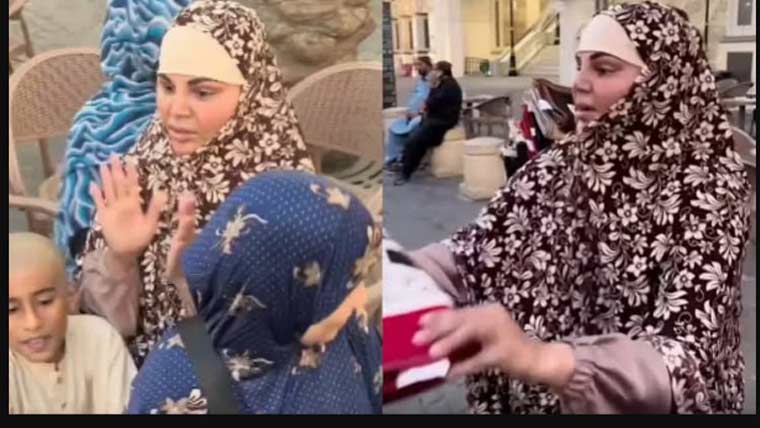 راکھی ساونت کا عمرہ ،مکہ میں جائے نماز تقسیم کیں 