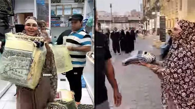 راکھی ساونت کا عمرہ ،مکہ  میں جائے نماز تقسیم کیں
