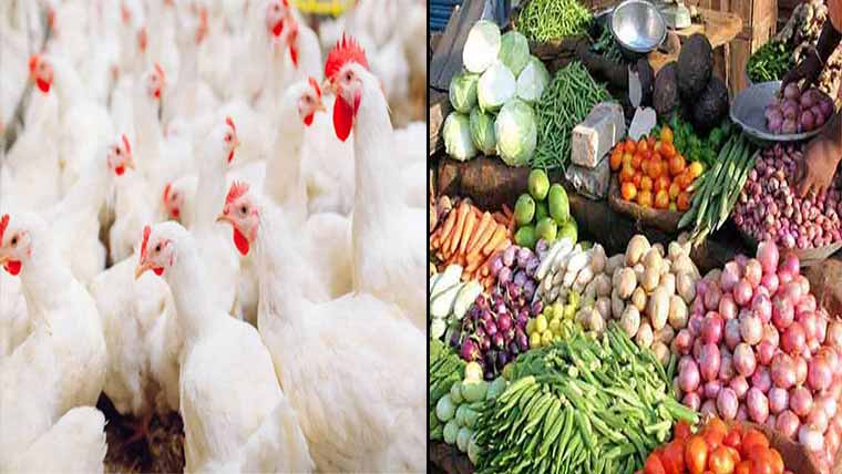 ادرک 70، لہسن 45، چکن 8 روپے کلو تک مہنگا 