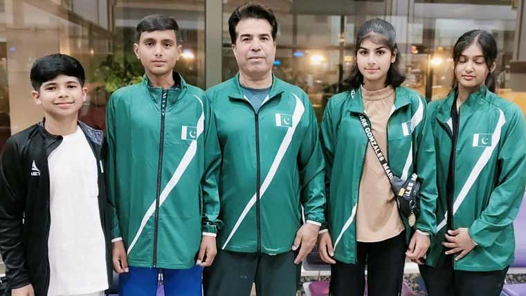 قومی ٹینس ٹیم ایشیا انڈر 14 ڈویلپمنٹ  چیمپئن شپ کیلئے کمبوڈیا روانہ