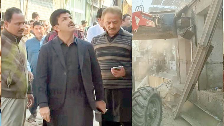  تجاوزات کیخلاف آپریشن  غیر قانونی دکانیں مسمار