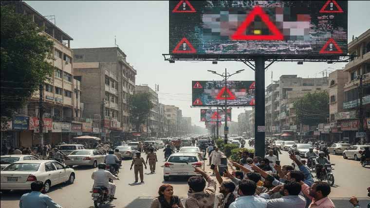 بل بورڈ پر نازیبا مواد چلنے  کی اصل کہانی سامنے آگئی