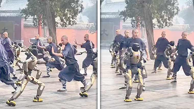 روبوٹس کی راہبوں کیساتھ مارشل آرٹ کی ویڈیو وائرل