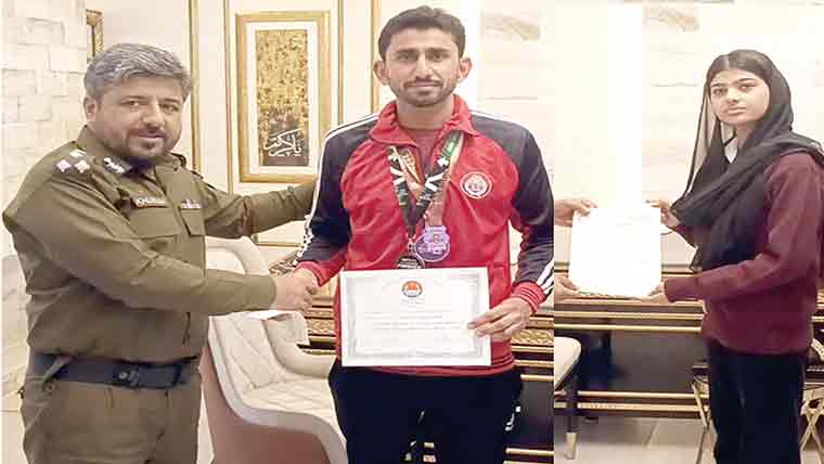 اتھلیٹ کانسٹیبل طیب گوہر  اوربا صلاحیت طالبہ مریم عمران  سے آر پی او کی ملاقات 