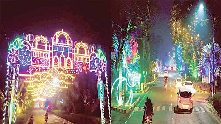 رمضان المبارک کی آمد پر فیصل آباد میں خصوصی چراغاں 