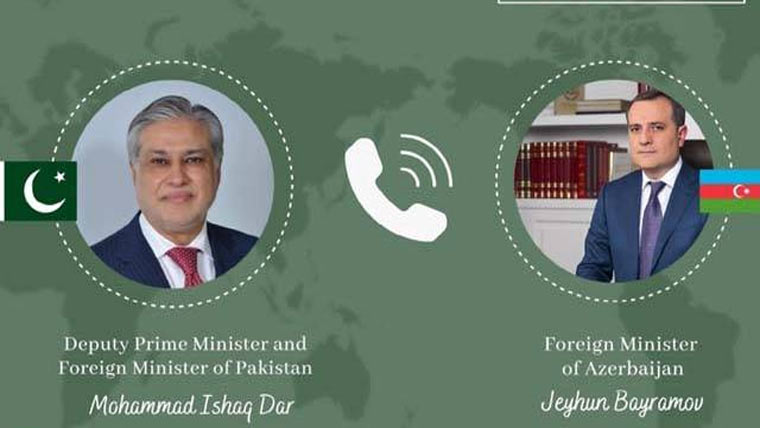 اسحاق ڈار کا آذر ی ہم منصب کو فون  قریبی روابط جاری رکھنے پر اتفاق 