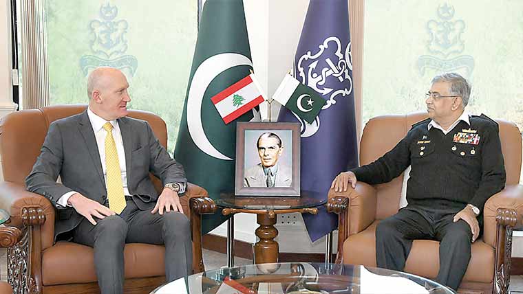 امیر البحر سے لبنانی سفیرکی ملاقات،بحری امور پر تبادلہ خیال 