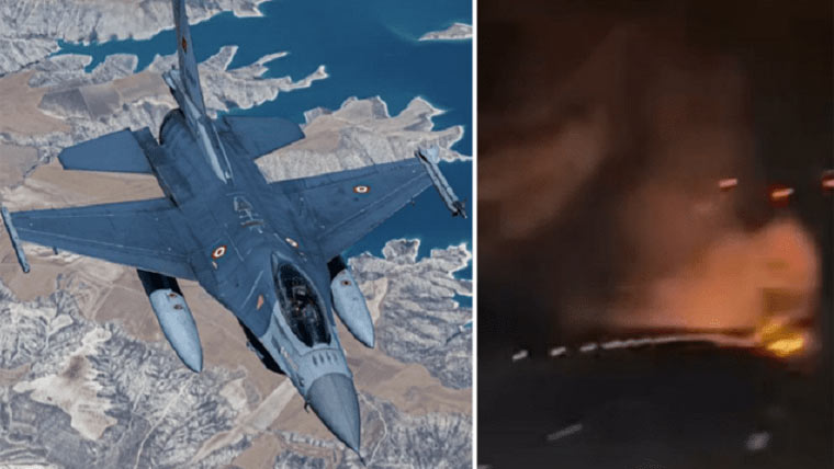  ترکیہ کا ایف16لڑاکا طیارہ  گر کر تباہ، پائلٹ جاں بحق