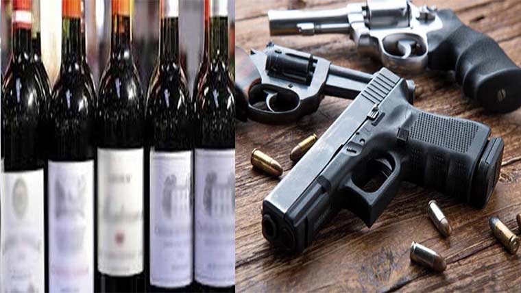 منشیات کیخلاف مہم ،چار افراد  گرفتار ،اسلحہ اور دیسی شراب پر آمد 