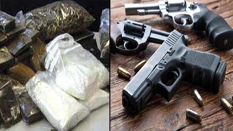 لاکھوں روپے کی منشیات  اور غیرقانونی اسلحہ پکڑا گیا