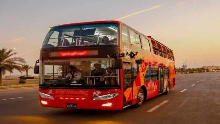 ملیر سے فوارہ چوک تک ڈبل ڈیکر بس کا آزمائشی آغاز