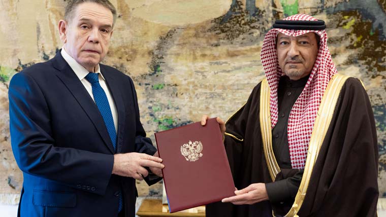 روسی صدر کا خادم حرمین شریفین  کے نام نیک تمناؤ ں کا پیغام