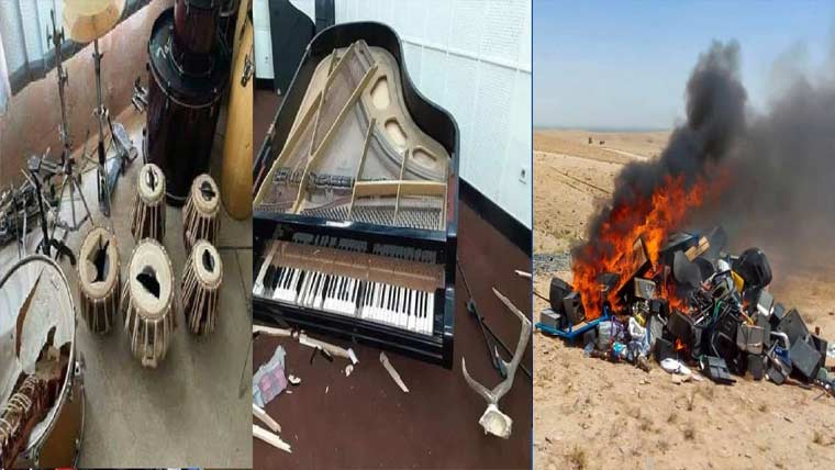 افغانستان:موسیقی آلات نذر آتش ،کئی کتب پر پابندی 