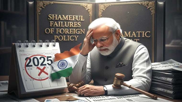  2025 بھارت کیلئے ناکامی کا سال ، سفارتی بحران کا غلبہ رہا