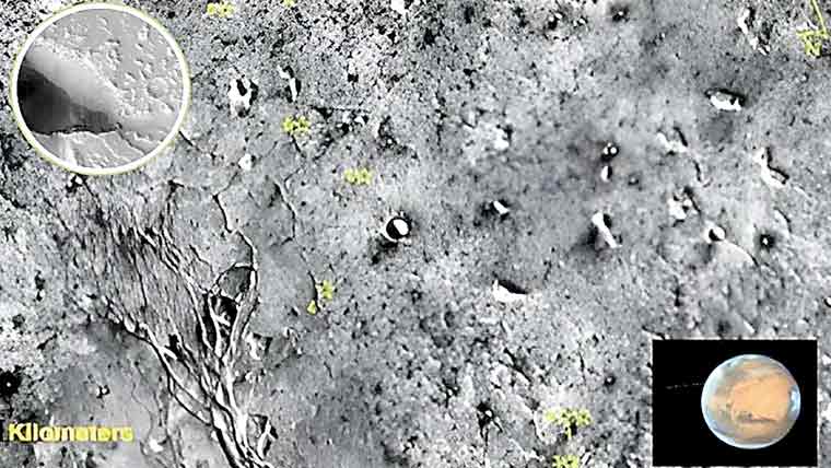 مریخ پر پانی سے بننے والے 8غاروں کی دریافت