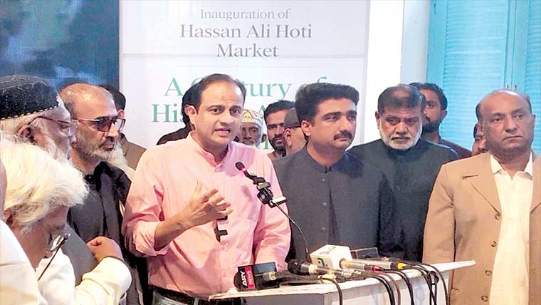  ایک صدی مکمل کرنے والی تاریخی حسن علی ہوتی مارکیٹ کا تزئین  نوکے  بعد باضابطہ افتتاح