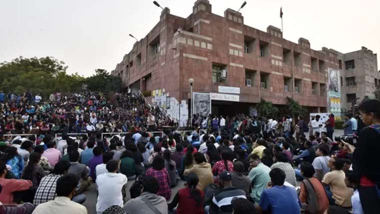  جواہر لال نہرو یونیورسٹی میں  طلبا کامودی کیخلاف احتجاج