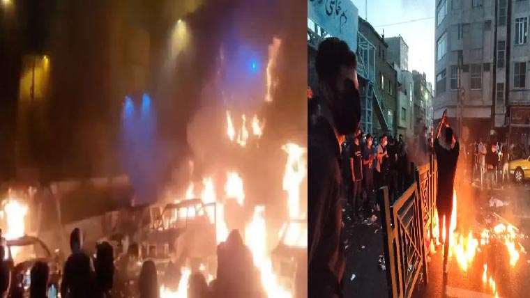 ایران:مظاہرے،عمارتیں،گاڑیاں نذر آتش،انٹرنیٹ بند،پروازیں منسوخ،تخریب کاروں کو پھانسیاں دینگے:حکام