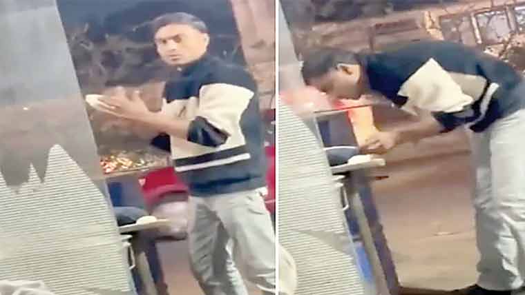 ریسٹورنٹ ملازم کو روٹی پر تھوکنا مہنگا پڑگیا، ویڈیو وائرل