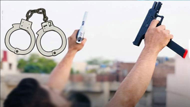اسلحہ کی نمائش اورہوائی  فائرنگ پر 8 ملزم دھر لئے گئے 