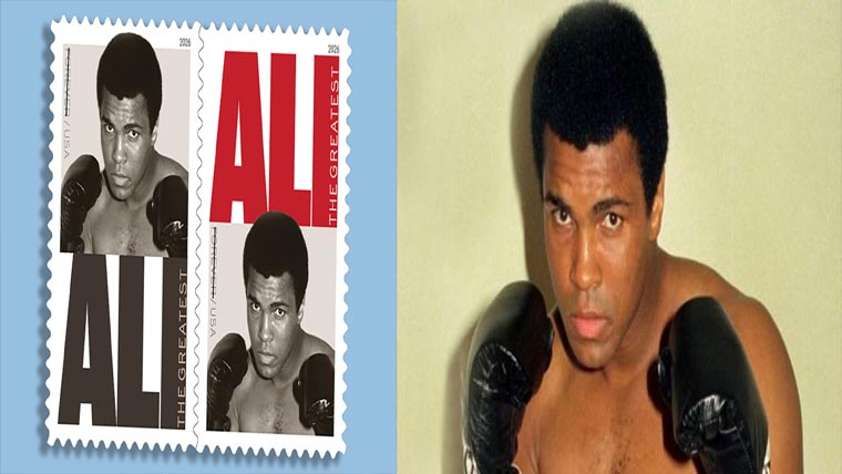  باکسر محمد علی کے نام پر ڈاک ٹکٹ جاری کرنیکا اعلان