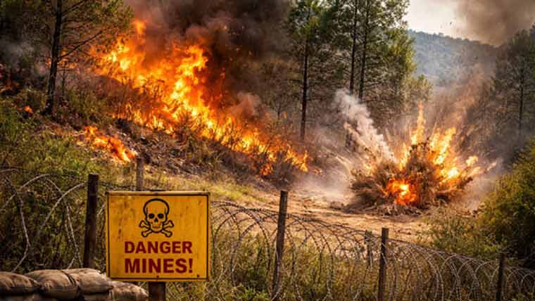 ایل او سی :بھارتی فوج کی بچھائی بارودی  سرنگیں جنگل کی آگ سے پھٹنے لگیں 