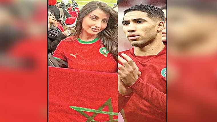 نورا فتحی اور فٹبالر اشرف حکیمی کے درمیان قربت کی افواہیں 