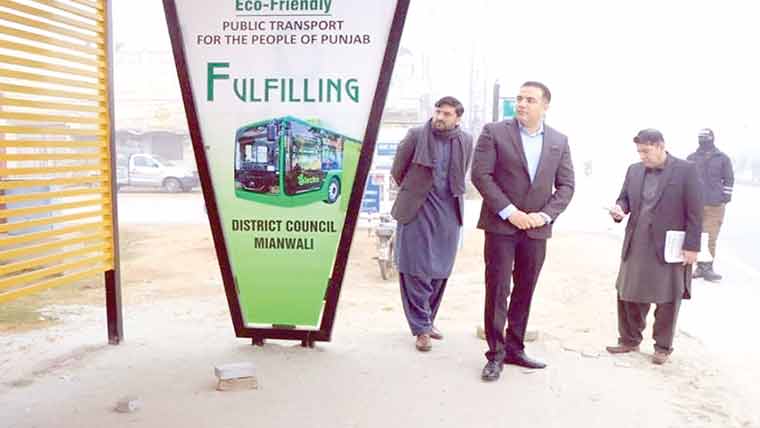  میانوالی میں گرین بس اسٹاپس کی تعمیر کا باقاعدہ آغاز 