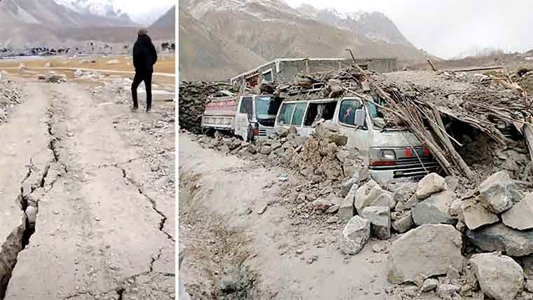  گلگت: زلزلہ ، مکانات منہدم ،1جاں بحق ،شاہراہ قراقرم بند