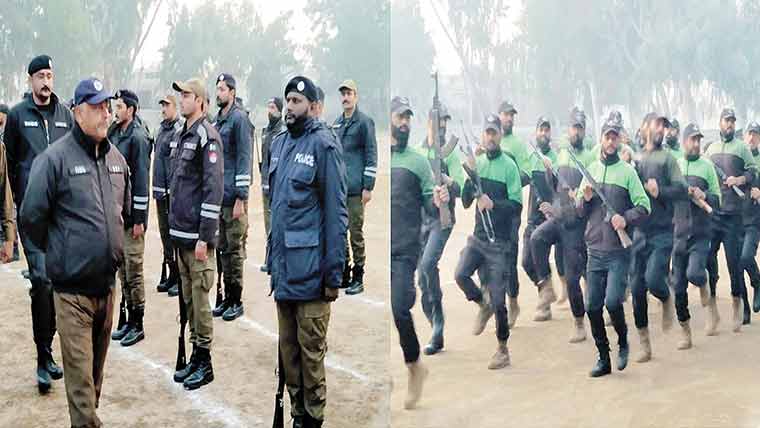  فورس کی جسمانی فٹنس برقرار رکھنے کیلئے  پولیس لائن میں ہفتہ وار جنرل پریڈ 