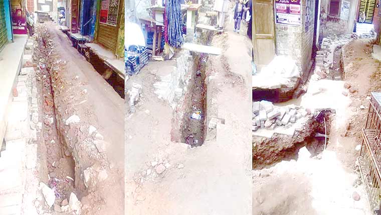 واٹر سپلائی پراجیکٹ سے اندرون شہر کھنڈرات میں تبدیل 